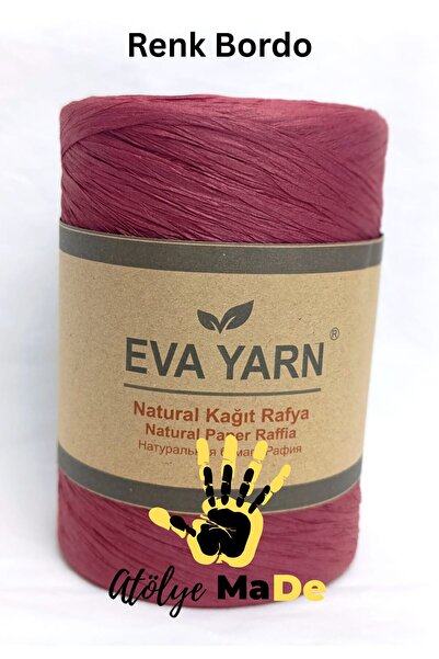 Atölye MaDe Eva Yarn Yerli Rafya Renk Bordo