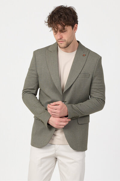 Frappoli Jasino Svr Ανδρικό Ανοιχτό Χακί Βαμβακερό Λύκρα Πλεκτό Παλτό Casual ...