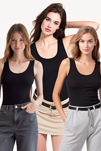 Pearlune Women's 3-Piece Cotton & Modal Thick Strap Standard Size Undershirt ...