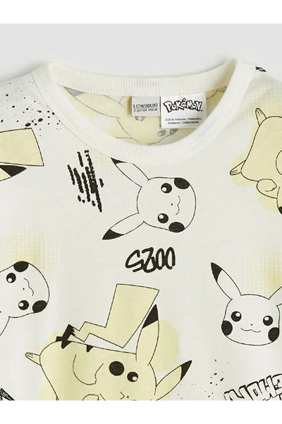 LC Waikiki Κίτρινο μπλουζάκι για αγόρια με στάμπα Pikachu