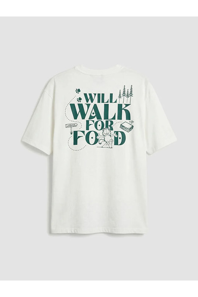 LC Waikiki White Oversize Crew Neck Garfield Printed Men's T-Shirt