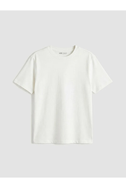 LC Waikiki Λευκό βασικό μπλουζάκι για αγόρια