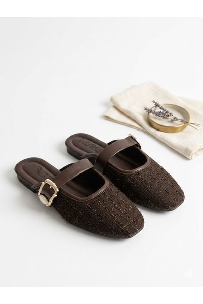FEMME FATALE Ali̇na Tüvi̇t Fabric Open Back Ballet Flats with Baretlle