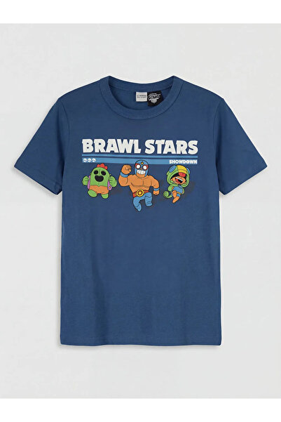 LC Waikiki Μπλουζάκι για αγόρια Navy Blue Crew Neck Brawl Stars με τύπωμα