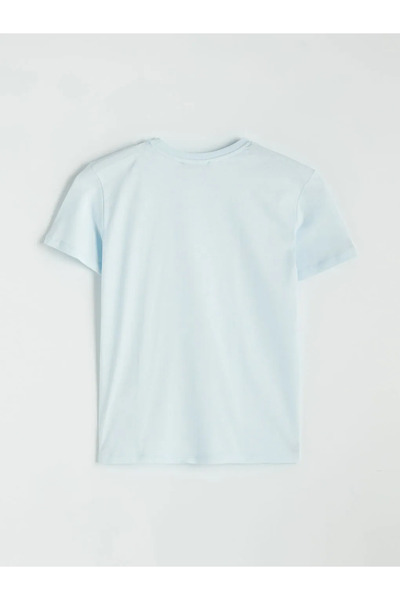 LC Waikiki Μπλε Ριχτό Γυναικείο T-Shirt