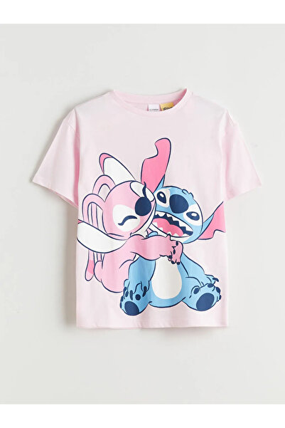 LC Waikiki Μπλουζάκι για κορίτσια με στάμπα Pink Stitch και Angel