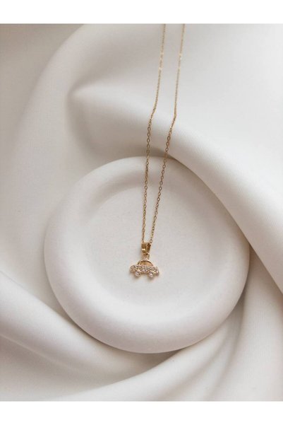 Minne Jewelry-Accessory Steel Chain Necklace - Car Pendant - Car Pendant with Zircon Stone - Steel Necklace