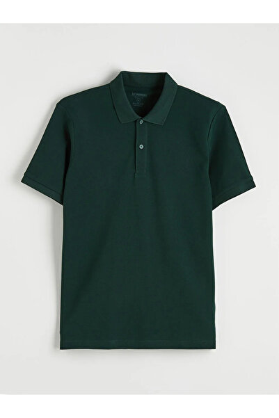 LC Waikiki Tricou verde pentru bărbați cu guler polo