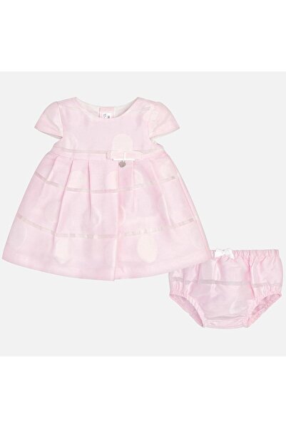 MAYORAL Kız Bebek Jakarlı Elbise & Külot Set – Pudra Pembe