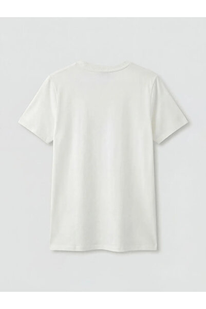 LC Waikiki Γυναικείο μπλουζάκι με λευκό λαιμόκοψη