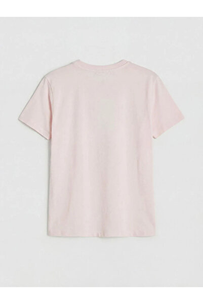 LC Waikiki Γυναικείο μπλουζάκι με ροζ λαιμόκοψη