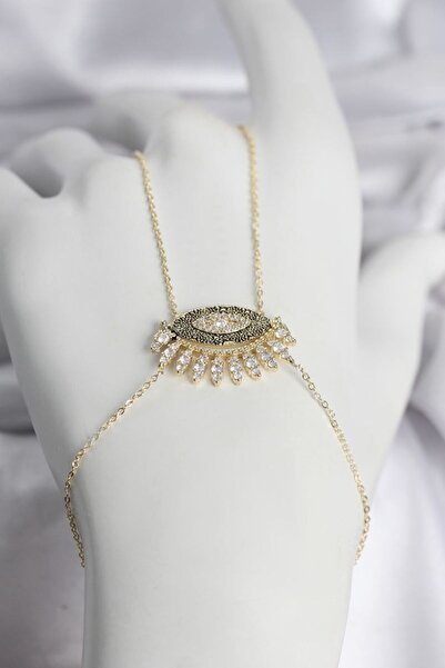 norsary Brass Gold Color Zircon Stone Eye Model Women's Şahmeran
