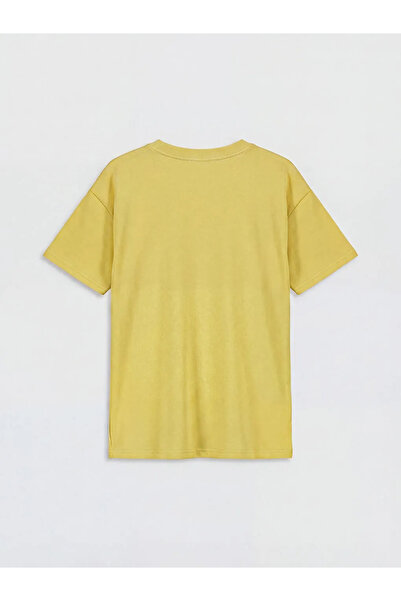 LC Waikiki Κίτρινο μπλουζάκι με στάμπα για αγόρια με λαιμόκοψη ποδηλάτου και ...