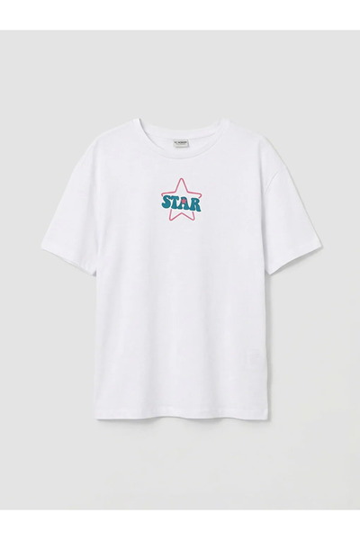 LC Waikiki Tricou pentru fete cu imprimeu text alb