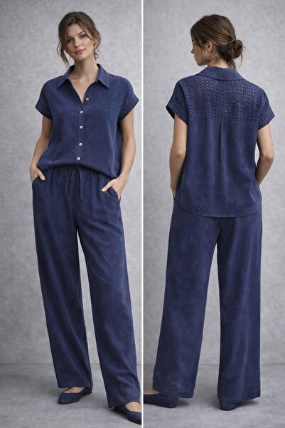 QİMYA BUTİK Egzoti̇k Asorti̇k Women's Scallop Detailed Aykol V-Neck Blouse St...