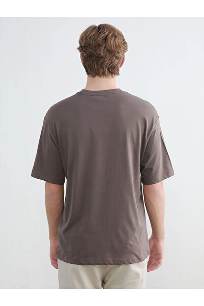 LC Waikiki Καφέ ανδρικό μπλουζάκι με στάμπα σε σχήμα ποδηλάτου