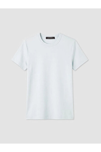 LC Waikiki Μπλε Ριχτό Γυναικείο T-Shirt