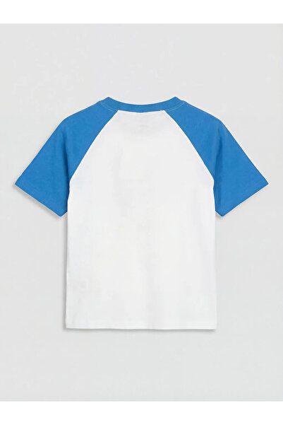 LC Waikiki Λευκό μπλουζάκι για αγόρι με στάμπα με λαιμόκοψη