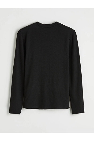 LC Waikiki Μαύρο γυναικείο μπλουζάκι με λαιμόκοψη