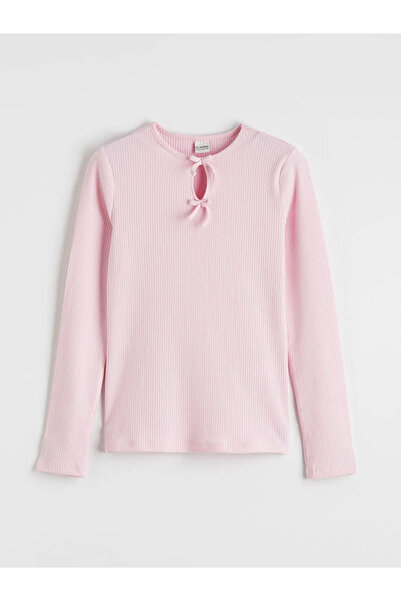 LC Waikiki Pink Bow Detailed Girls' T-Shirt