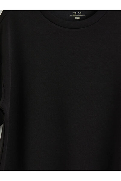 LC Waikiki Μαύρο γυναικείο μπλουζάκι με λαιμόκοψη ποδηλάτου και απαλή υφή