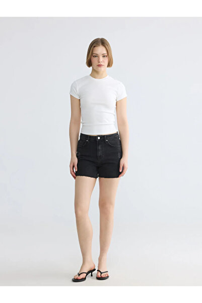 LC Waikiki Λευκό Κοντομάνικο T-Shirt Γυναικείο με Στρογγυλή Λαιμόκοψη