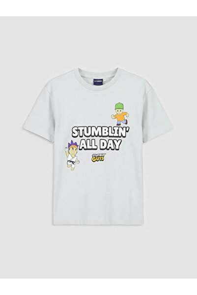 LC Waikiki Μπεζ μπλουζάκι για αγόρια με στάμπα Stumble Guys