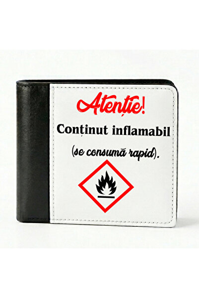 Eom Personalized Men's Wallet , "Flammable Content" Pattern, Eco- Leather , C...