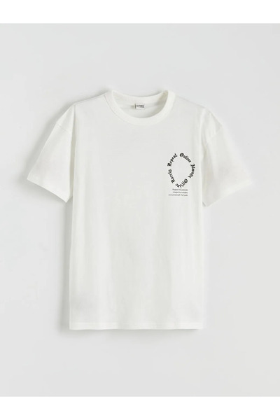 LC Waikiki Λευκό εμπριμέ μπλουζάκι για αγόρι