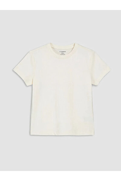 LC Waikiki Μπεζ μπλουζάκι για αγόρια με λαιμόκοψη ποδηλάτου, σετ 2 τεμαχίων