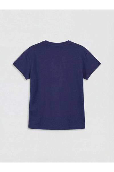 LC Waikiki Tricou pentru fete cu imprimeu bleumarin, pachet de 2
