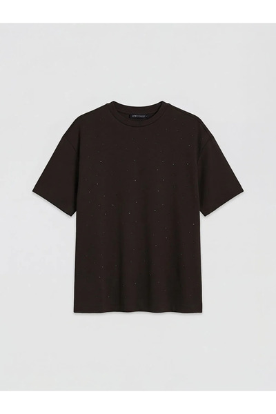 LC Waikiki Γυναικείο μπλουζάκι Brown Stone Soft Touch