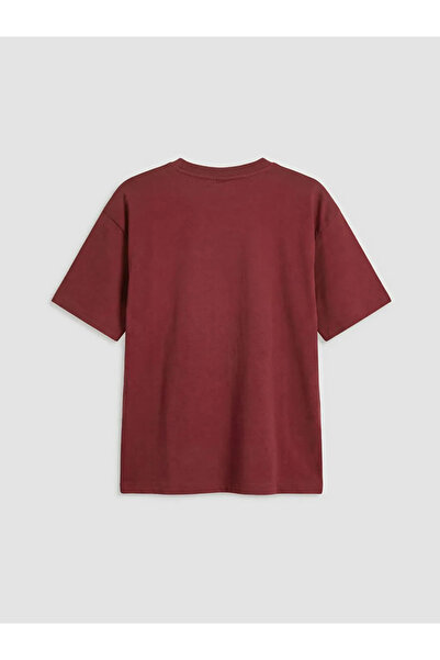 LC Waikiki Tricou pentru fete Roșu Claret guler rotund cu imprimeu