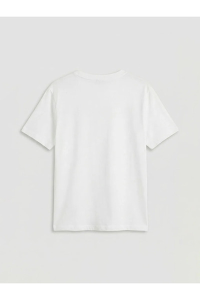 LC Waikiki Λευκό γυναικείο μπλουζάκι με λαιμόκοψη ποδηλάτου σε μεγάλο μέγεθος