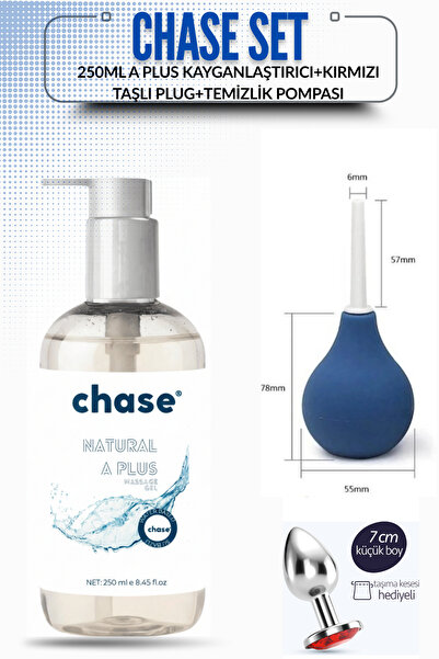 Chase A Plus Kayganlaştırıcı Jel 250 ml + Kırmızı Taşlı Plug + Hijyenik Temiz...