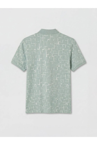 LC Waikiki Ανδρικό μπλουζάκι πικέ με τιρκουάζ σχέδιο στον γιακά τύπου πόλο