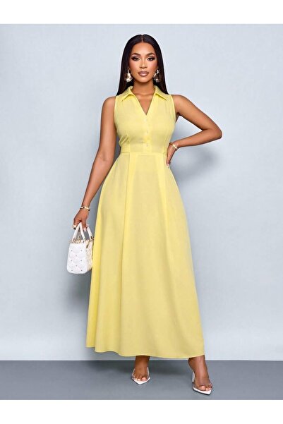 Iuliashop Rochie lungă galbenă Silvia - XL
