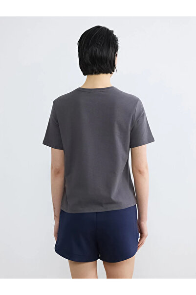 LC Waikiki Γκρι γυναικείο μπλουζάκι Crew Neck