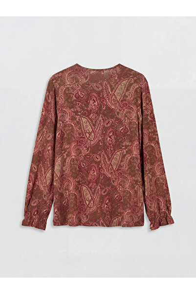 LC Waikiki Μπλούζα με σχέδιο καφέ με λαιμόκοψη