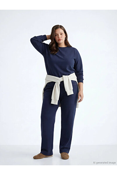 LC Waikiki Γυναικείο αθλητικό παντελόνι με ελαστική μέση σε μπλε ναυτικό χρώμα