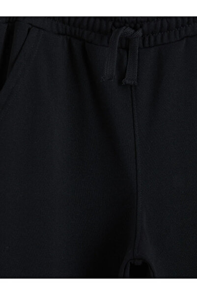 LC Waikiki Μαύρο αγορίστικο παντελόνι φόρμας με φαρδιά μπατζάκια