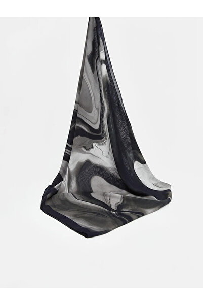 LC Waikiki Γυναικείο σάλι με μαύρο σχέδιο