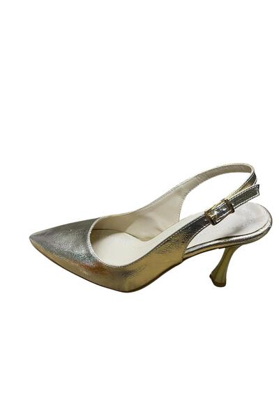 Yaren Moda Γυναικείο στιλέτο με λεπτό τακούνι από λουστρίνι με ανοιχτή πλάτη