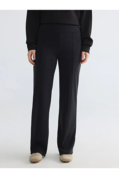 LC Waikiki Μαύρο ελαστικό στη μέση, μαλακό στο χέρι, γυναικείο παντελόνι