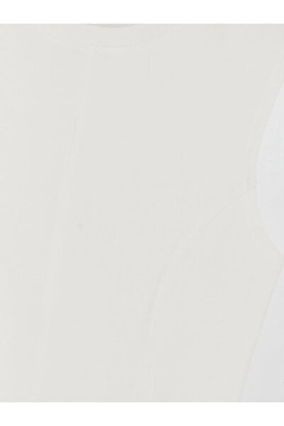 LC Waikiki Λευκή μπλούζα με βολάν και λαιμόκοψη πετσετέ