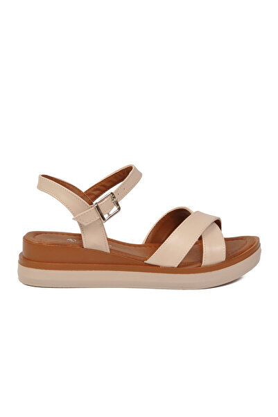 AYAKMOD Μπεζ ελαφριά γυναικεία σανδάλια slingback 335332 Z