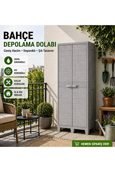 CSB STORE 4 Raflı Plastik Dolap Gri