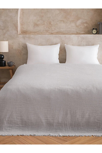 LC Waikiki Γκρι διπλό βαμβακερό κάλυμμα κρεβατιού