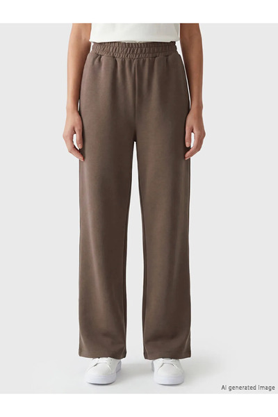 LC Waikiki Καφέ Γυναικείο Φούτερ Μοντάλ Mix με Ελαστική Μέση