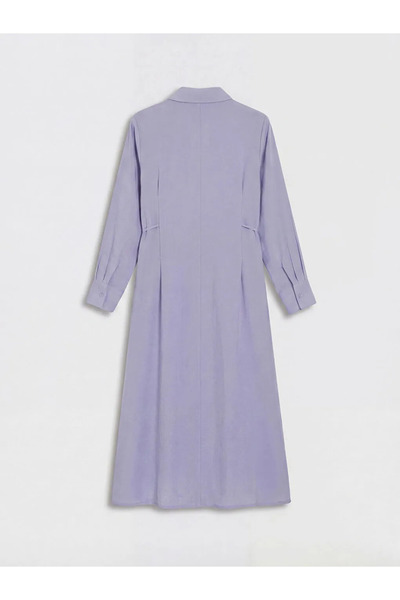 LC Waikiki Μπλε πουκάμισο με γιακά Γυναικείο φόρεμα πουκάμισο από γκαμπαρντίνα